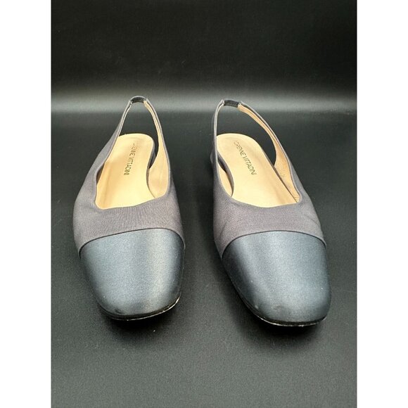 Vintage Adrienne Vittadini Ladies Shoes Arianna / Satin Charcoal Size 8 Gorgeous - Picture 2 of 12
